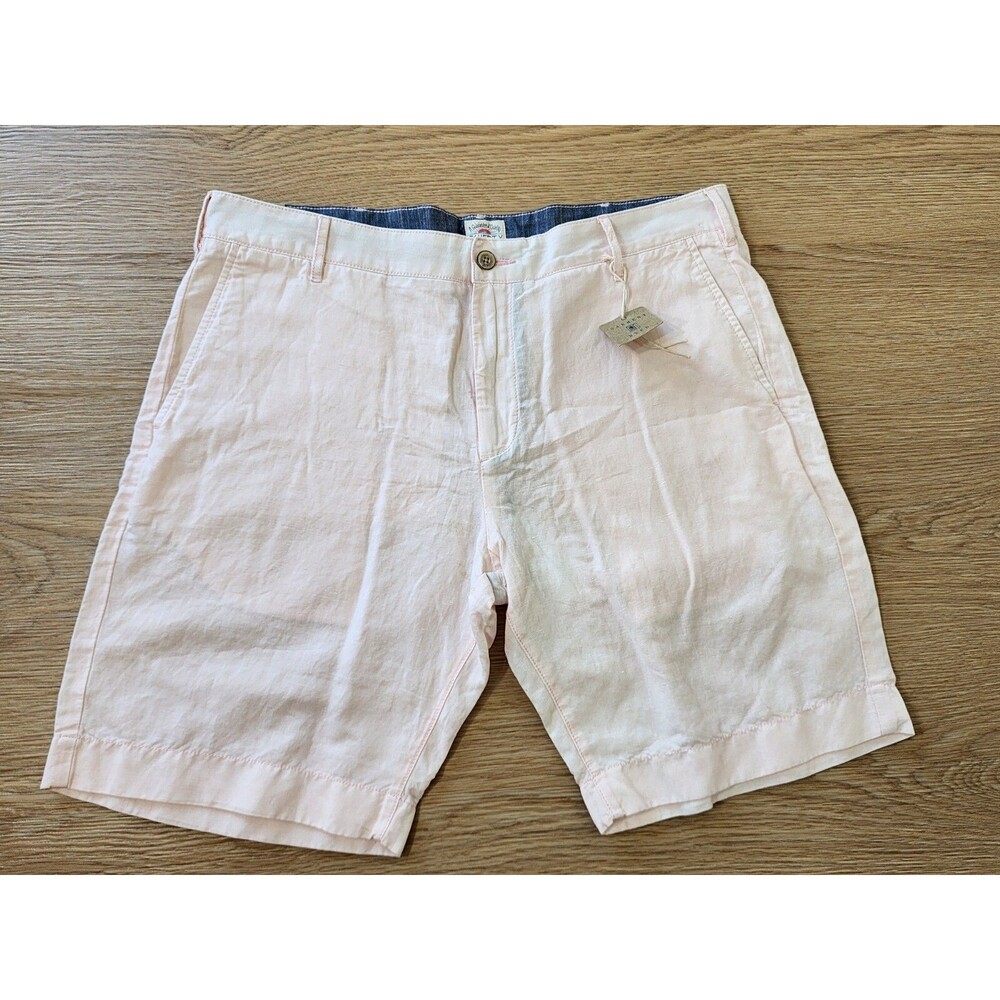 Faherty Shorts Mens 34 (Actual 36) Linen Malibu Pink Preppy Golf Pockets Resort